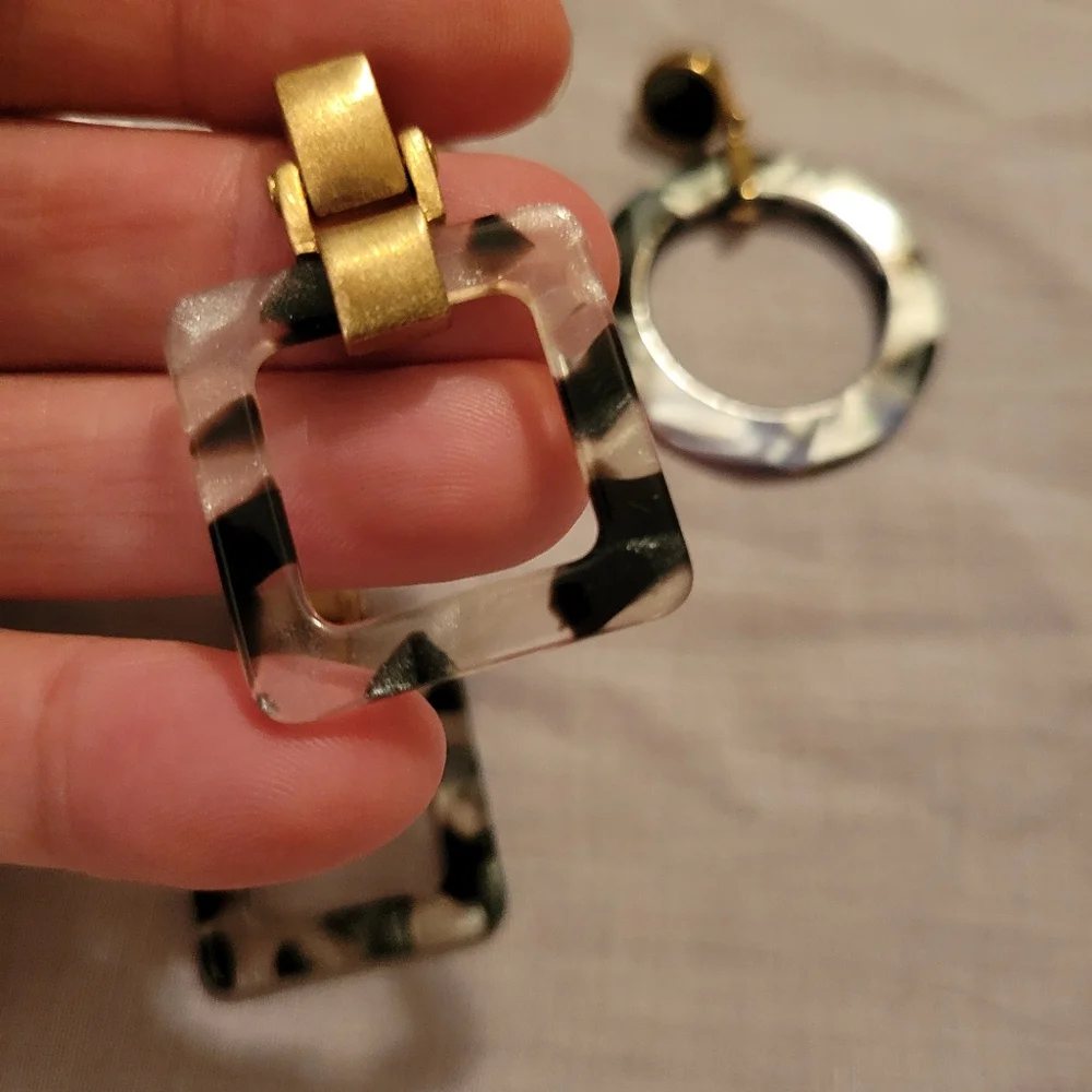 Acrylic Marbled Tortoiseshell Earrings Bundle
